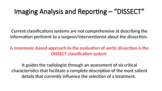 Dissect Data Analysis Imaging in Aortic Dissection - classification, findings, complications ...
