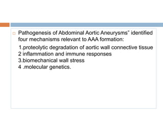 Aortoiliac aneurysms evaluation | PPTX