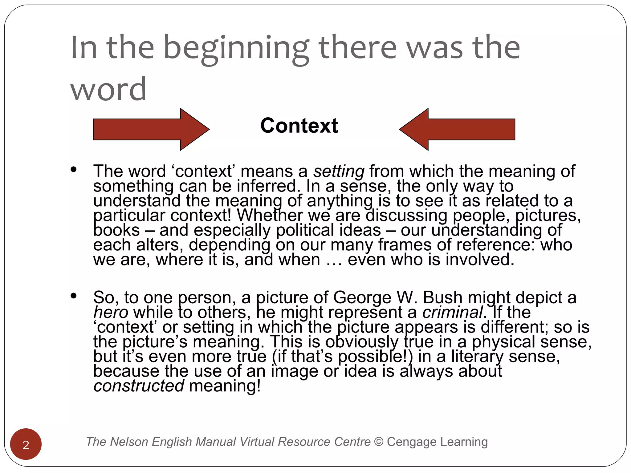 'Context' explained. | PPT