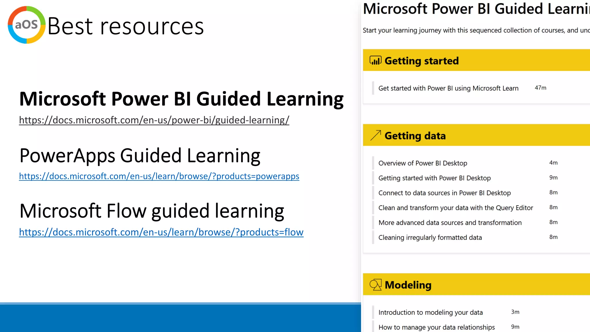 Best resources
Microsoft Power BI Guided Learning
https://docs.microsoft.com/en-us/learn/browse/?products=powerapps
https://docs.microsoft.com/en-us/learn/browse/?products=flow
 