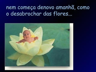 nem começa denovo amanhã, como o desabrochar das flores...