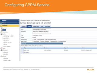 Configuring CPPM Service 
CONFIDENTIAL © Copyright 2014. Aruba Networks, Inc. All rights reserved 
 