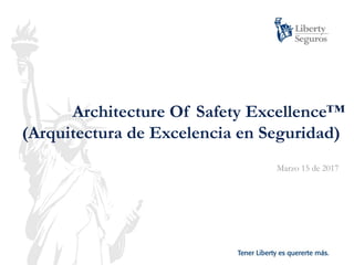 Architecture Of Safety Excellence™
(Arquitectura de Excelencia en Seguridad)
Marzo 15 de 2017
 