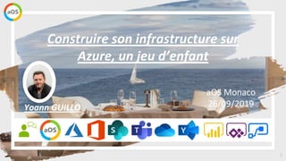 1
aOS Monaco
26/09/2019
Construire son infrastructure sur
Azure, un jeu d’enfant
Yoann GUILLO
 