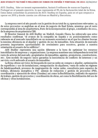 AOS Studley - España - 9 Millones € - 02.04.2012