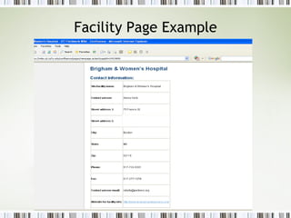 Facility Page Example 