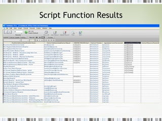 Script Function Results 