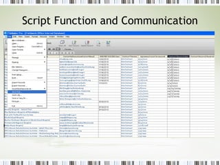 Script Function and Communication 