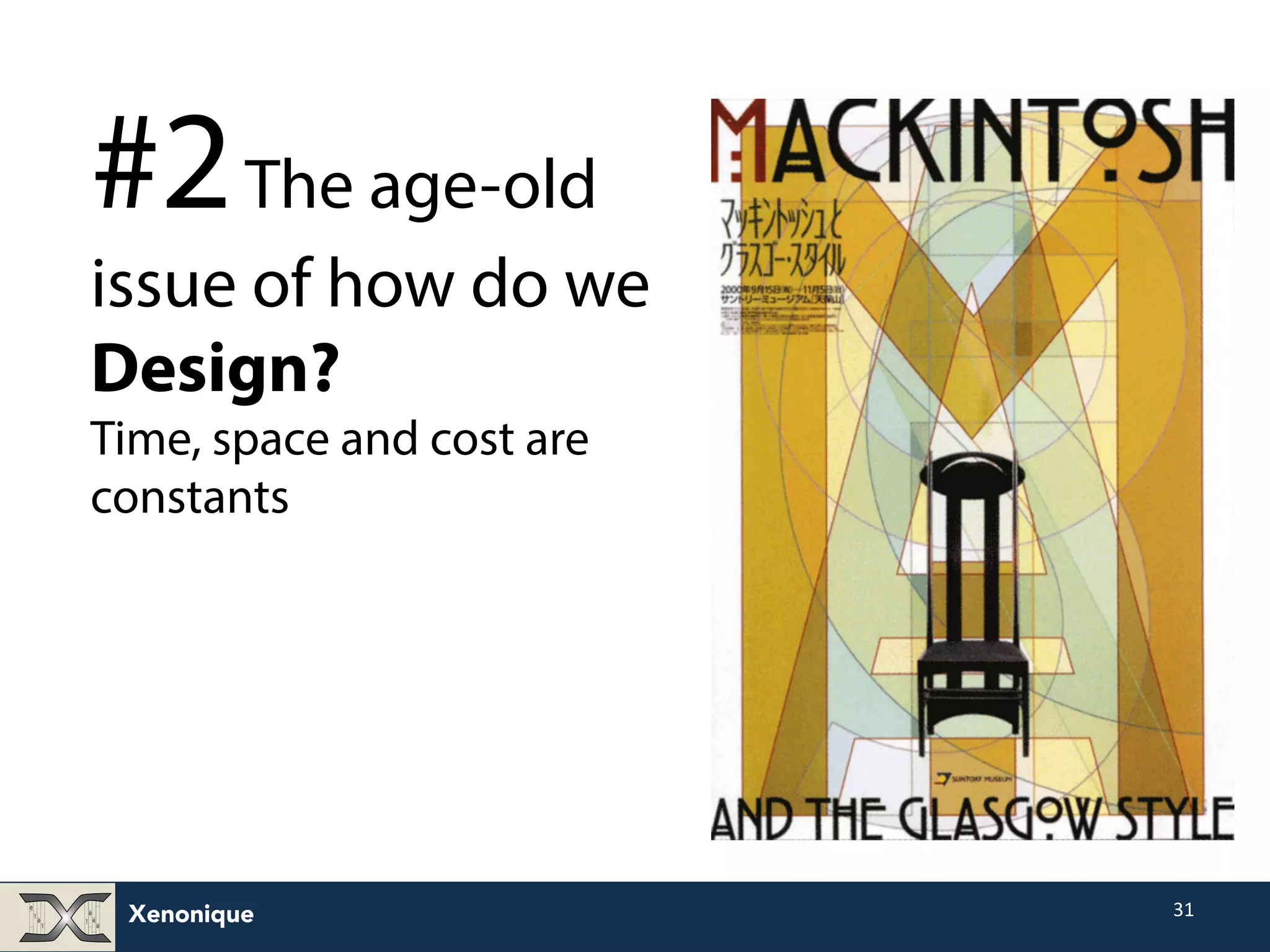 Xenonique 31 #2 The age-old issue of how do we Design? Time, space and cost are constants 