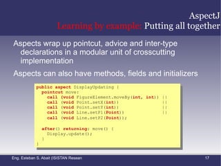 Weaving. How will the system arrange to intermix the execution of the programs with the action? 
