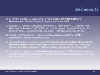 More examples: declare precedence  : AuthenticationAspect, AuthorizationAspect; declare precedence  : Auth*, PoolingAspect, LoggingAspect; declare precedence  : AuthenticationAspect, *; declare precedence  : *, CachingAspect; 