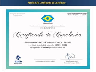 Modelo do Certificado de Conclusão
 