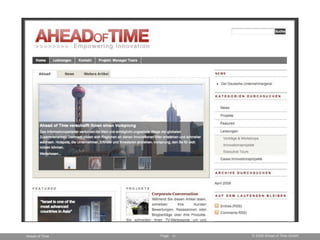 Ahead of Time   Page 11   © 2008 Ahead of Time GmbH