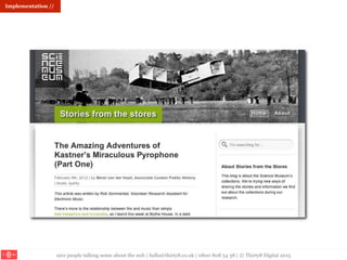 nice people talking sense about the web | hello@thirty8.co.uk | 0800 808 54 38 | © Thirty8 Digital 2015
Implementation //
 