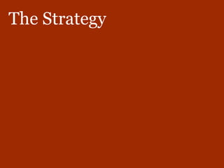nice people talking sense about the web | hello@thirty8.co.uk | 0800 808 54 38 | © Thirty8 Digital 2015
The Strategy
 