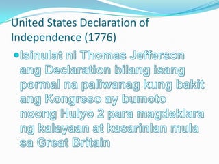 United States Declaration of
Independence (1776)
 