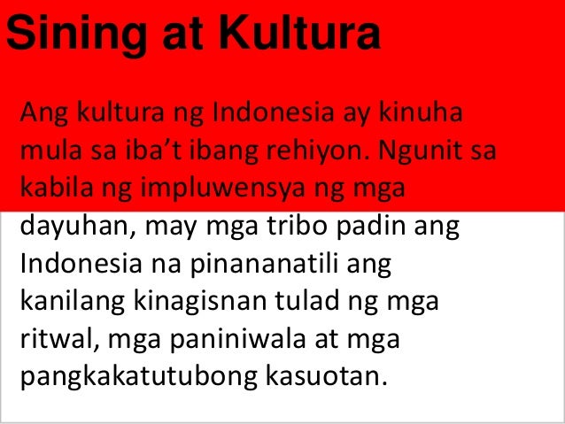 Kultura Ng Bansang Indonesia