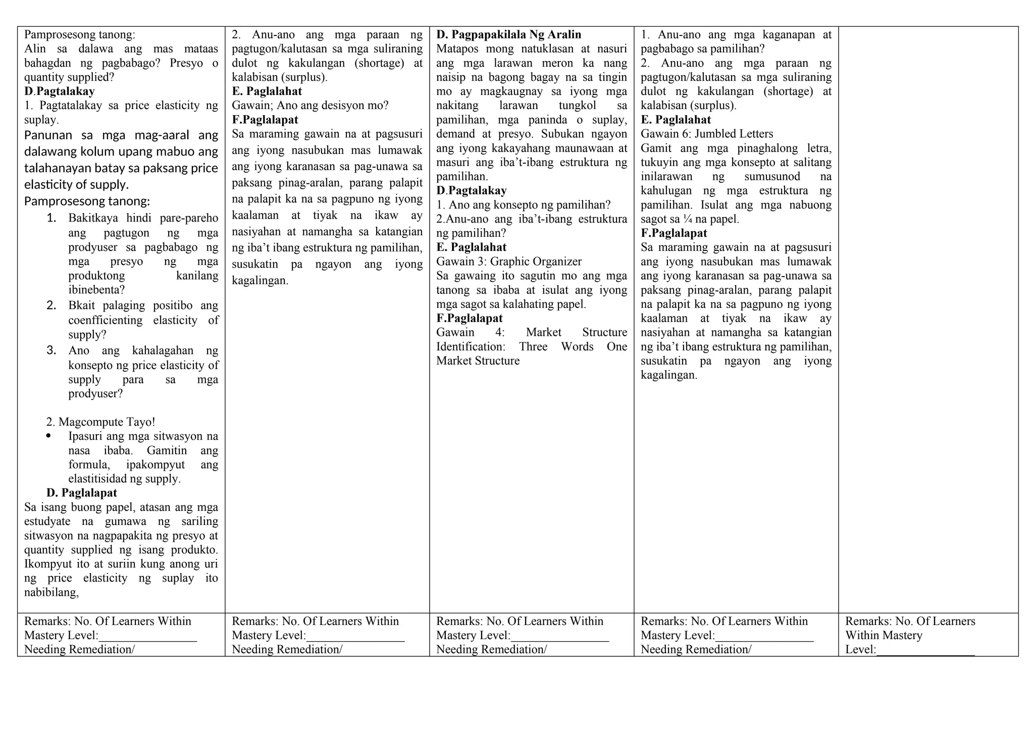 Daily Lesson Log Araling Panlipunan 9 TY | DOCX