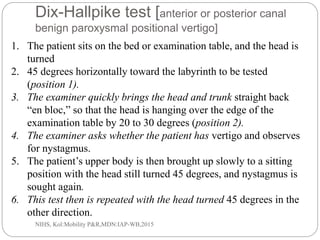 BPPV - Physical Diagnosis and Management | PPTX