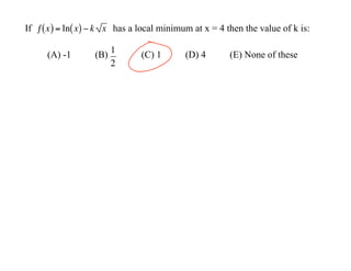AP Calculus Slides December 10, 2007