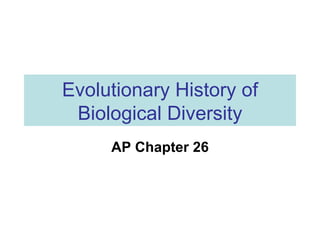 Evolutionary History of Biological Diversity AP Chapter 26 