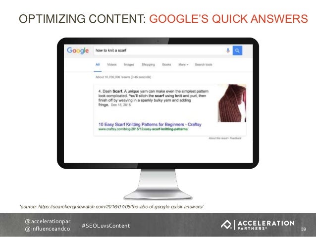optimizing for the google quick