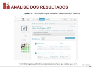 CIn.ufpe.br
ANÁLISE DOS RESULTADOS
58
Fonte:http://openredu.ufpe.br/inovapaciente/cursos/maes-que-cuidam-g6pd (2017).
Figu...