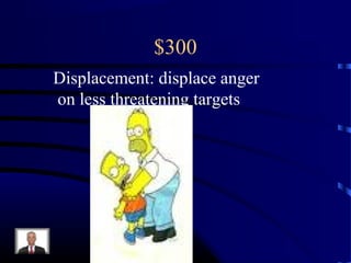$300
Displacement: displace anger
on less threatening targets
 