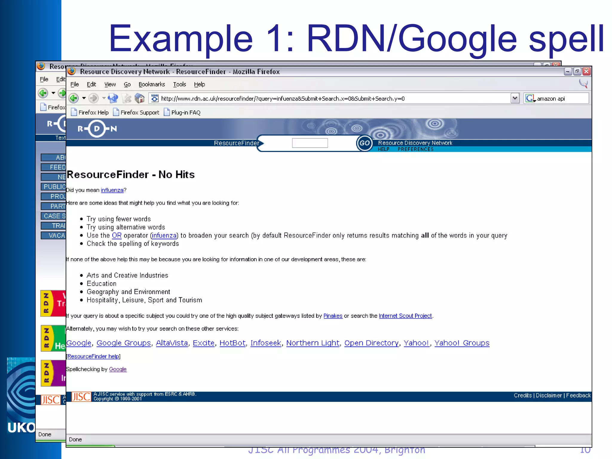 Example 1: RDN/Google spell 
