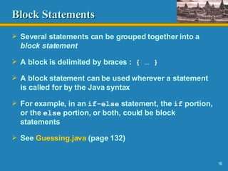 Statement Block Design Ap Power Point Chpt3 | PPT