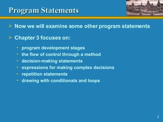 Program Statement Picture Examples Ap Power Point Chpt3 | PPT