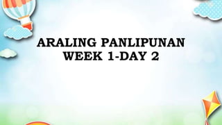 ARALING PANLIPUNAN
WEEK 1-DAY 2
 
