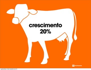 crescimento
20%
quarta-feira, 6 de novembro de 13
 