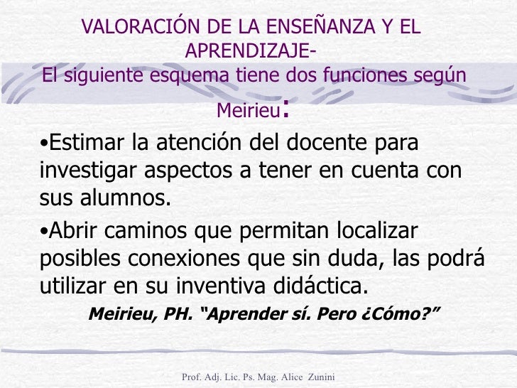 Aprendizaje según Ph. Meirieu