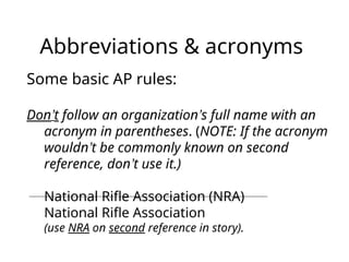 AP Style and Grammar Powerpoint for student journalists | PPT