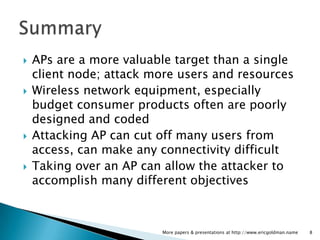 AP Takeover Attacks