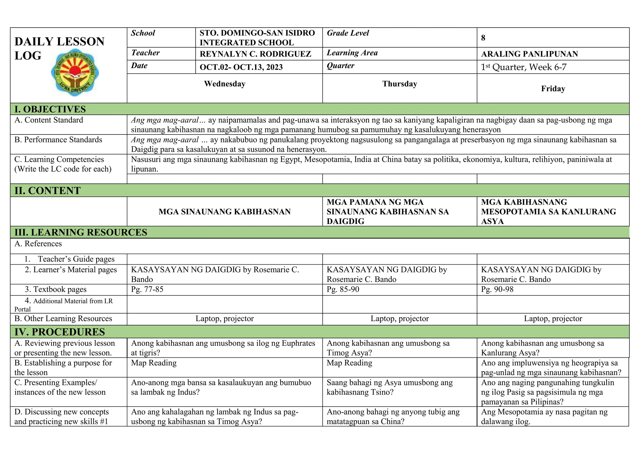 ARALING PANLIPUNAN WEEK 6-7 QUARTER 1 MODULE 1 | DOCX