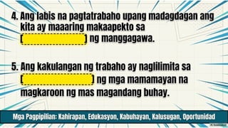 AP 10 Term 1 Week 10 Day 1.pptx IMPLIKASYON SA SULIRANIN SA PAGGAWA