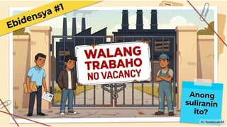 AP 10 Term 1Week 9 Day 1.pptx Mga Suliranin sa Paggawa sa Pilipinas