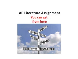 AP Literature Assignment 
You can get 
from here 
 