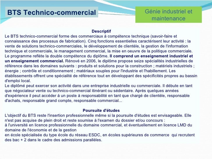 Lettre De Motivation Technico Commercial Bts