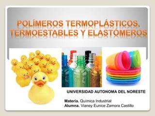 UNIVERSIDAD AUTONOMA DEL NORESTE 
Materia. Química Industrial 
Alumna. Vianey Eunice Zamora Castillo 
 