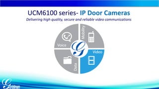 UCM6100 series- IP Door Cameras 
Delivering high quality, secure and reliable video communications 
 