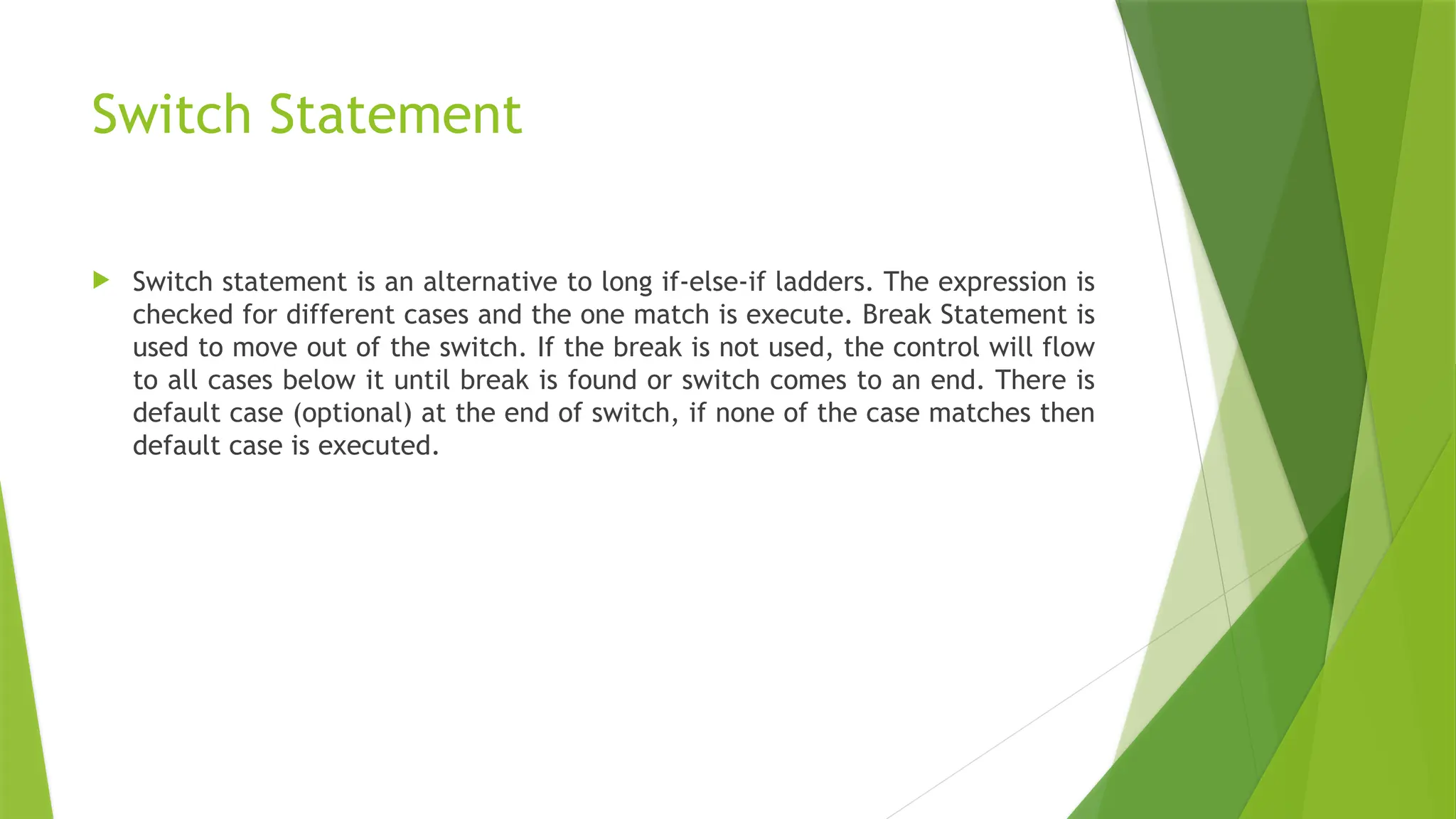 Advanced Programming: C#-Control Statements | PPTX