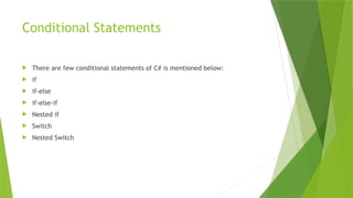 Advanced Programming: C#-Control Statements | PPTX
