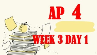1
AP 4
WEEK 3 DAY 1
 