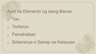 Elemento ng Isang Bansa | PPTX
