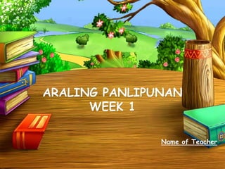 ARALING PANLIPUNAN
WEEK 1
Name of Teacher
 