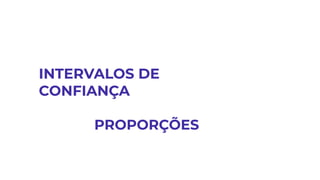 INTERVALOS DE
CONFIANÇA
PROPORÇÕES
Prof. Carlos
Henrique
 