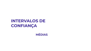 INTERVALOS DE
CONFIANÇA
MÉDIAS
Prof. Carlos
Henrique
 